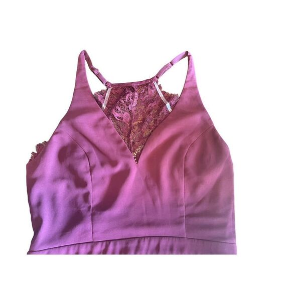 Lulus love spell small burgundy wine chiffon cocktail lace back maxi dress - Picture 8 of 10